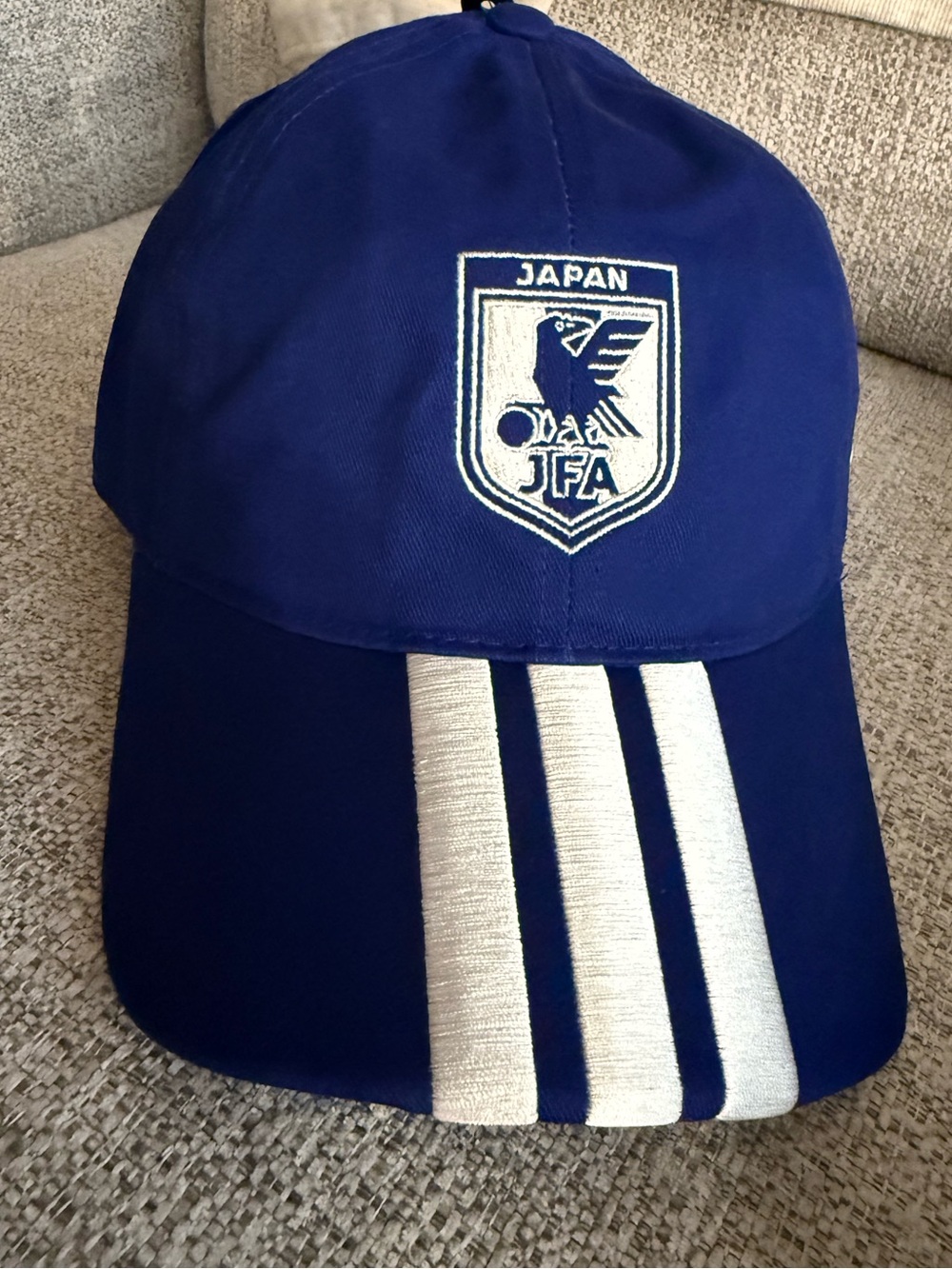 NWT - Adidas Blue JFA Cap with White Stripes and Emblem